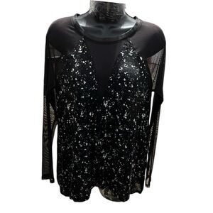 Silence & Noise Long Sleeve Top Mesh Sleeves
